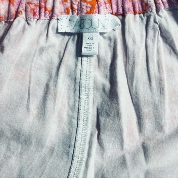 Abound skirt drawstring waist lined aline gauzy coral pink tarry floral size XXS - Picture 12 of 13